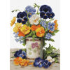 Luca-S Pansies Bouquet borduren (pakket) B7035