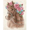HobbyJobby The Horse in Flowers borduren (pakket) HJ005
