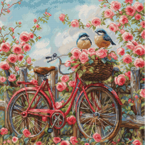 Luca-S Bicycle with Roses borduren (pakket) BU5061