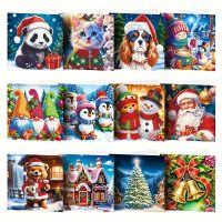 Diamond painting Kerstkaarten Kerstmis (12 stuks)