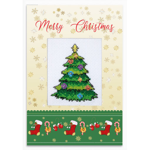 Luca-S Merry Christmas wenskaart borduren SP-107