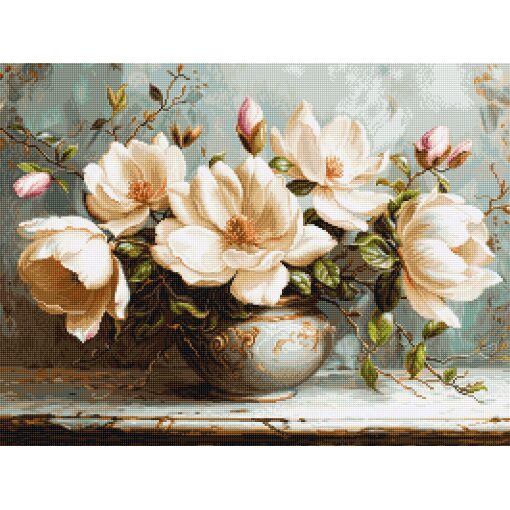 Luca-S The Mysterious Magnolias GOLD Petit Point borduren (pakket) G707