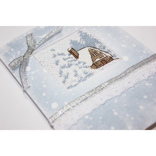 Luca-S Winter House wenskaart borduren SP-33