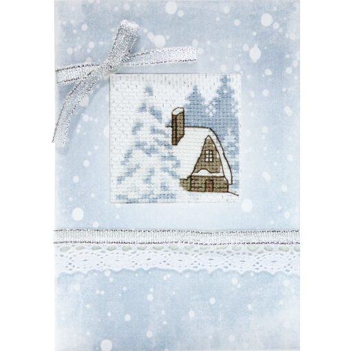 Luca-S Winter House wenskaart borduren SP-33