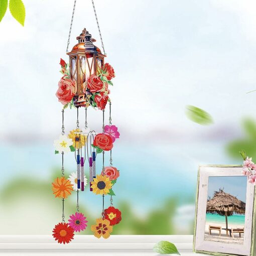 Diamond painting 3D muurhanger Lantaarn met bloemen