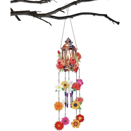 Diamond painting 3D muurhanger Lantaarn met bloemen