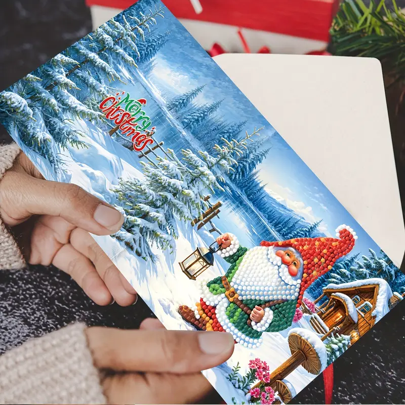 Diamond painting Kerstkaarten Kerst (12 stuks)