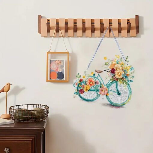 Diamond painting muurhanger Bloemenfiets