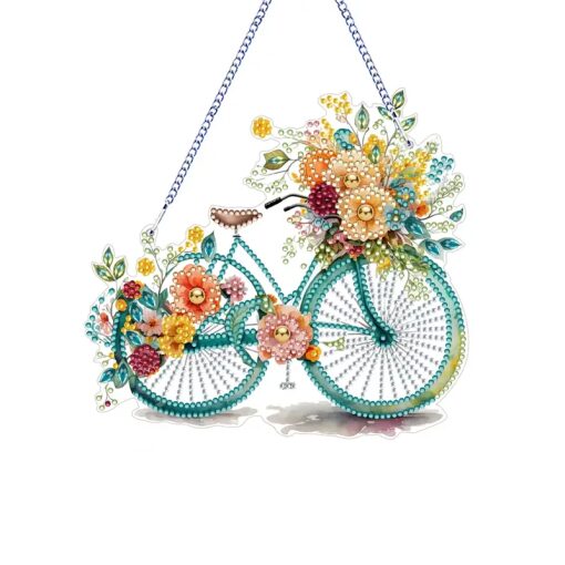 Diamond painting muurhanger Bloemenfiets