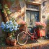Fiets met bloemen Diamond Painting