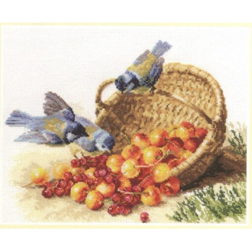 Alisa Chickadees and Sweet Cherries borduren (pakket) 1-14