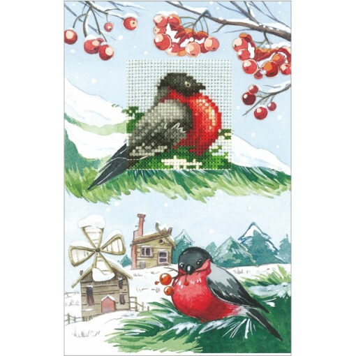 Andriana Cards Bullfinches borduren (pakket) SANO-14