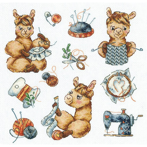 Andriana Sampler. Llama needlewoman borduren (pakket) SANS-62