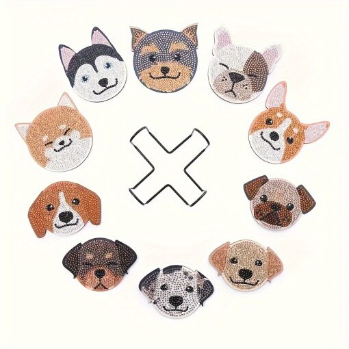 Diamond Painting Vorm onderzetters Honden (10 stuks)