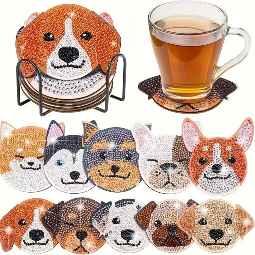Diamond Painting Vorm onderzetters Honden (10 stuks)