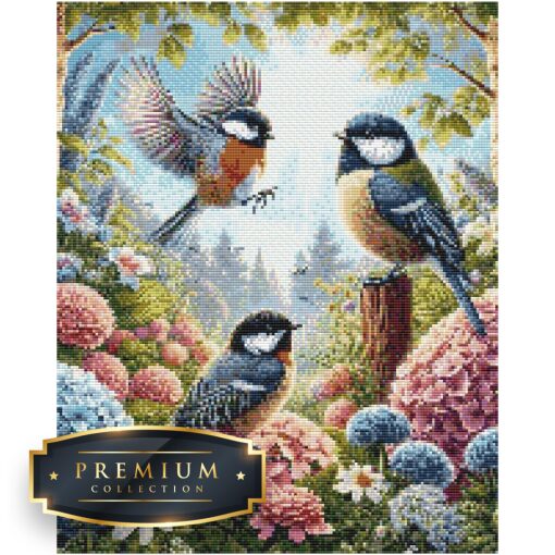 Meesjes in de bloementuin Premium DP Diamond Painting - Afbeelding 2