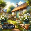 Huisje met margrieten Premium DP Diamond Painting