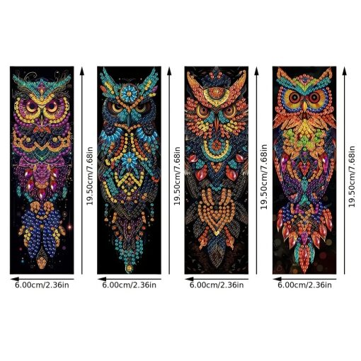 Diamond Painting Uilen boekenlegger (4 stuks) - Afbeelding 2