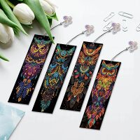 Diamond Painting Uilen boekenlegger (4 stuks)
