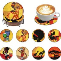 Diamond Painting onderzetters Afrika (8 stuks)