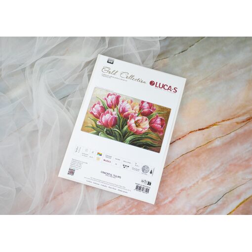 Luca-S Graceful Tulips GOLD B718 borduren (pakket)