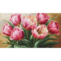 Luca-S Graceful Tulips GOLD B718 borduren (pakket)