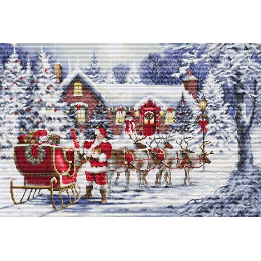 Luca-S Santa’s Visit GOLD BU5084 borduren (pakket)