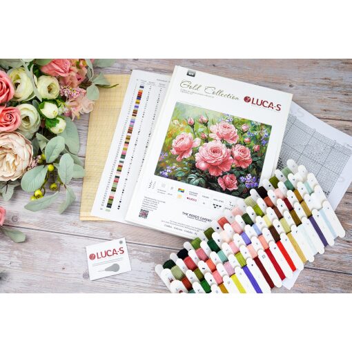 Luca-S The Roses Garden GOLD B717 borduren (pakket)