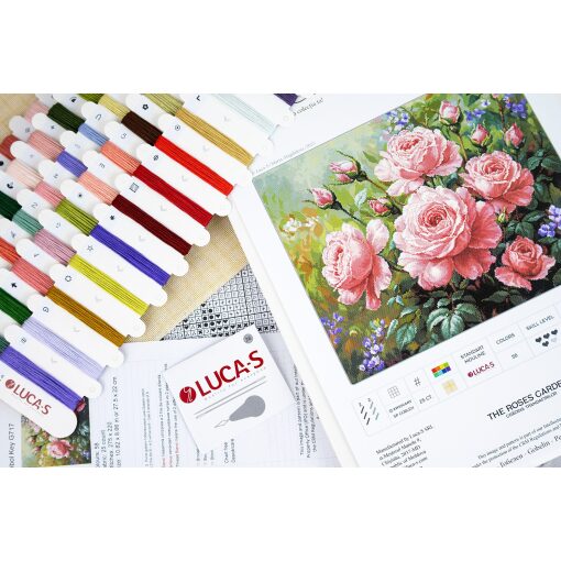 Luca-S The Roses Garden GOLD B717 borduren (pakket)