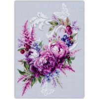 Magic Needle Purple Silk Peonies 070-004 borduren (pakket)
