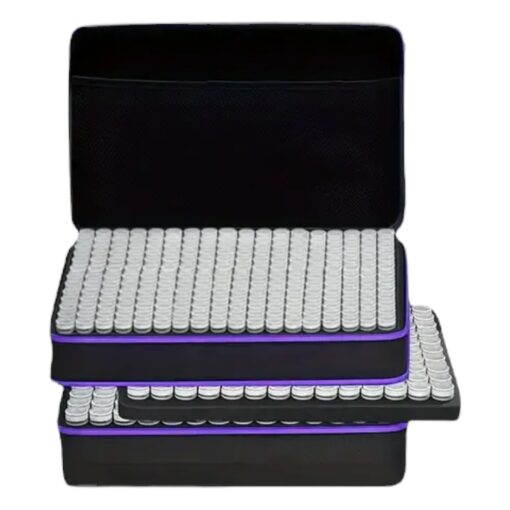 Opbergkoffer paars met 510 potjes + Diamond painting accessoires pakket - Afbeelding 2