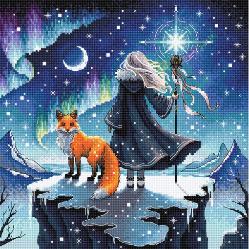 AVA Stitch Enchantress of the Auroras and her Fox P069 borduren (pakket)
