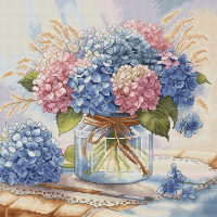 AVA Stitch Hydrangeas in Watercolor P052 borduren (pakket)