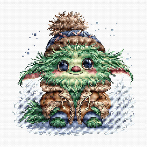 AVA Stitch Little Green Monster P079 borduren (pakket)