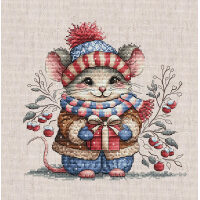 AVA Stitch Little Mouse with Scarf P095 borduren (pakket)