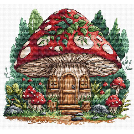 AVA Stitch Mashroom Cabin P109 borduren (pakket)