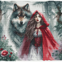 AVA Stitch The Young Girl and the Guardian Wolf P083 borduren (pakket)