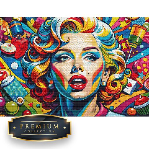 Pop Art Marilyn Monroe Premium DP Diamond Painting - Afbeelding 2