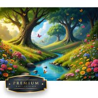 Bos met bloemen en vlinders Premium DP Diamond Painting
