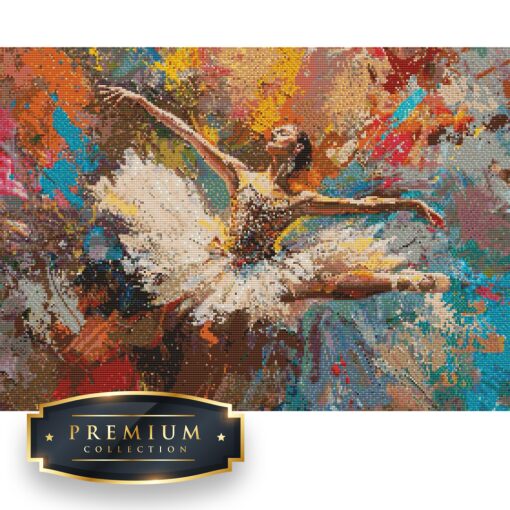 Ballerina met kleurexplosie Premium DP Diamond Painting - Afbeelding 2