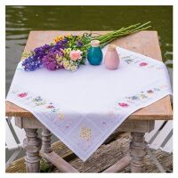 Vervaco Aida tafelkleed kit Viooltjes PN-0205041 borduren pakket