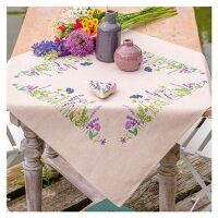 Vervaco Tafelkleed kit Paarse tuinenpracht PN-0216925 borduren pakket