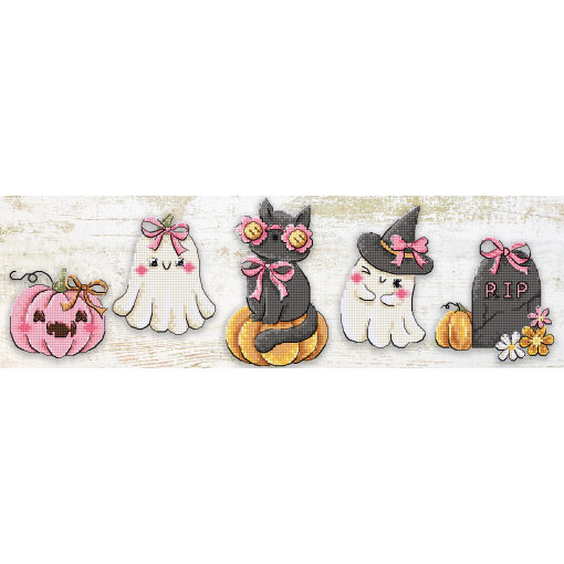 Leti Stitch Boo Crew Ornamentjes 5 stuks L9944 borduren (pakket)