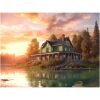 Landhuis aan een bergmeer Diamond Painting