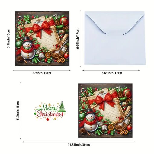 Diamond painting envelop Kerstkaarten (6 stuks) - Afbeelding 2