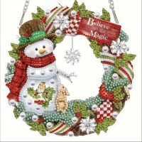 Diamond painting muurhanger Believe in Magic - Snowman