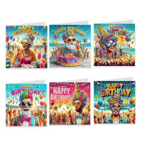 Diamond painting verjaardagskaarten Feest (6 stuks)