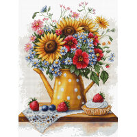 Luca-S Summer Flowers B7052 borduren (pakket)
