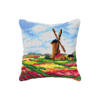 Orchidea Landscape with a windmill Kruissteekkussen pakket 99113