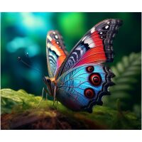 Vlinder op plant Diamond Painting